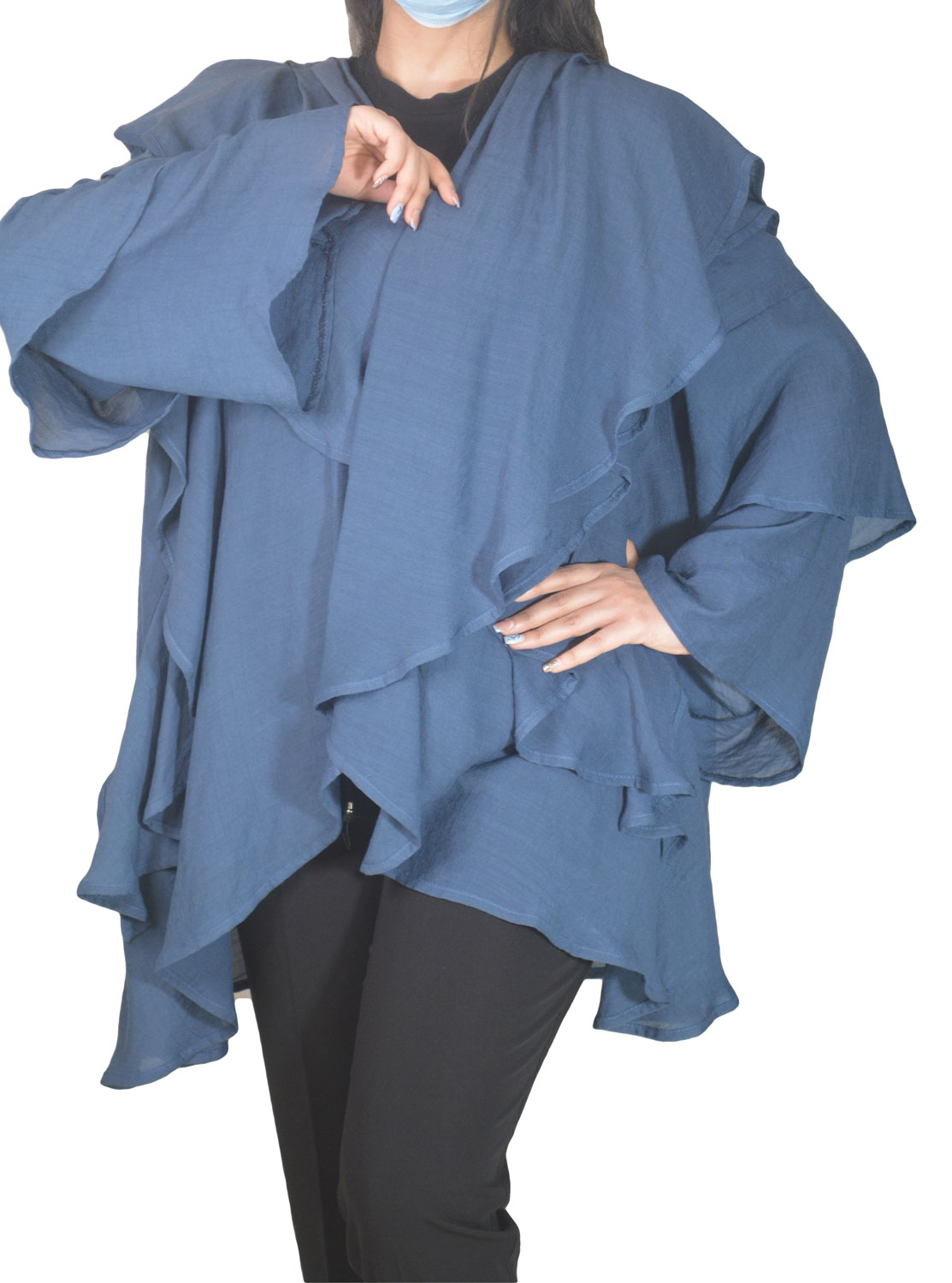 DSC_0007 مانتو کوتاه جلوباز سرمه ای